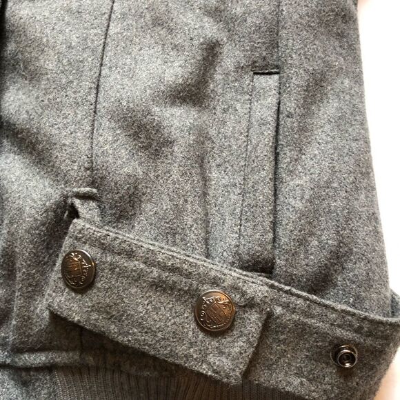 Soho Babe Jacket lined, full zip, pockets, belt, hood Gray Large - Picture 12 of 14